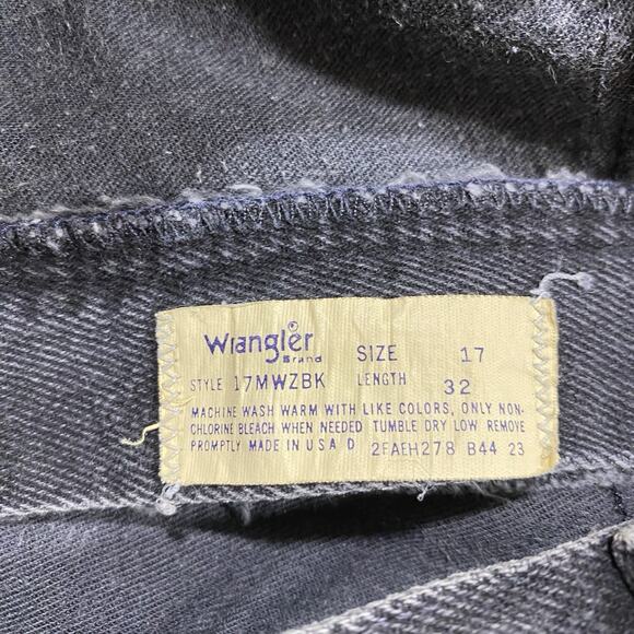 VTG 80s Wrangler Women’s Black Jeans 31x30 Made in USA High Rise Tapered Leg - Picture 9 of 13